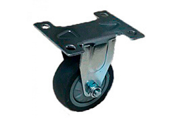 Колесо темно-серая мягкая гладкая резина неповоротное FCG25 50 мм MFK-TORG 8052050М