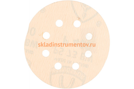 Круг шлифовальный на липучке для обработки красок, лаков и шпаклевок (125 мм; Р400; 8 отверстий) KLINGSPOR 307108