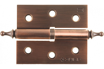 Дверная разъемная петля Зубр Эксперт 1 подшипник цвет старая медь AC правая с крепежом 75x63x2.5 мм 2 шт. 37605-075-6R