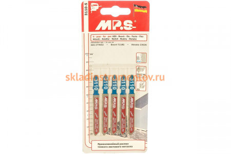 Пилки T118G (75х50х0.9 мм; 5 шт.) для листовой стали, цветных металлов MPS 3110