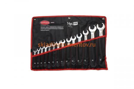 Набор комбинированных ключей с профилем Ratchet Drive-быстрый ключ,14 предметов ROCKFORCE RF-5141RD