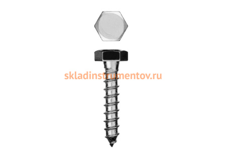 Шурупы ШДШ с шестигранной головкой ЗУБР /DIN 571/ 60 х 10 мм 2 шт 300456-10-060