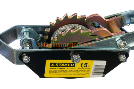 Автомобильная лебедка STAYER  1,5т / 2,4м 4310-1.5