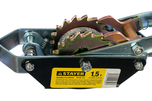 Автомобильная лебедка STAYER  1,5т / 2,4м 4310-1.5