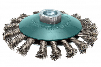 Щетка коническая со жгутовой стальной проволокой Мастер 061 (100 мм; М14) Профоснастка 20106001