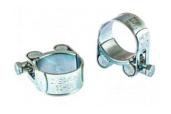 Металлические хомуты СИБРТЕХ, силовые, 32-35мм, ширина 20мм, шарнирный, W1, 2шт 47519