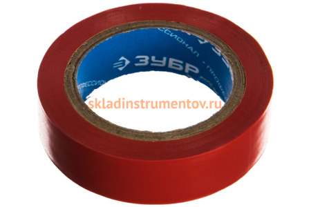 Изолента Зубр ЭЛЕК-10 ПВХ не поддерживает горение 10м /0 13х15мм/ красная 1233-3_z02