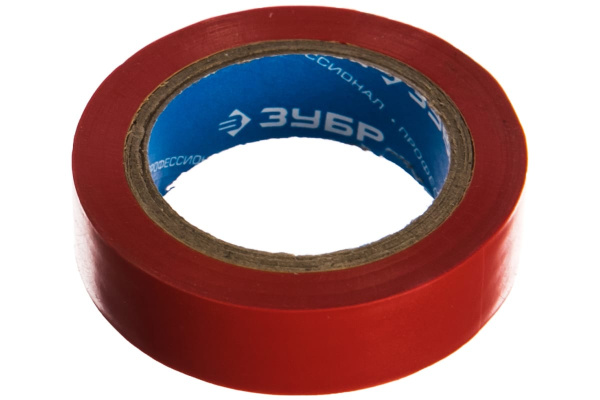 Изолента Зубр ЭЛЕК-10 ПВХ не поддерживает горение 10м /0 13х15мм/ красная 1233-3_z02