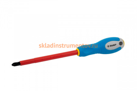 Отвертка, хромованадиевая сталь, трехкомпонентная рукоятка, высоковольтная до ~1000В, PH №3, 150мм Зубр "ЭЛЕКТРО-ЭКСПЕРТ" 25262-3-150