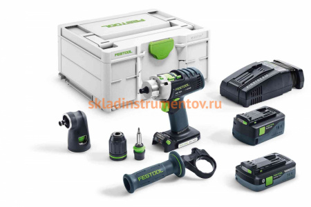 Аккумуляторная ударная дрель-шуруповерт FESTOOL PDC 18/4 5,2/4,0-Set-SCA 576468
