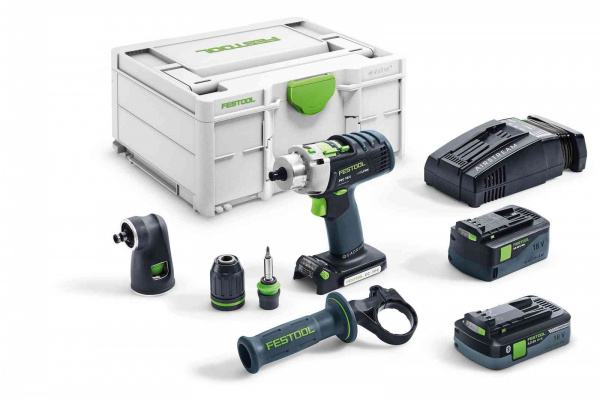 Аккумуляторная ударная дрель-шуруповерт FESTOOL PDC 18/4 5,2/4,0-Set-SCA 576468