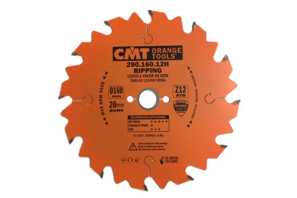 Диск пильный по дереву (160х20х2,6/1,6 мм; Z12) CMT 290.160.12H