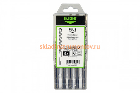 Набор буров SDS-plus V PLUS (6x110 мм; 6,8,10,12x160 мм, 5 шт.) D.BOR 242030