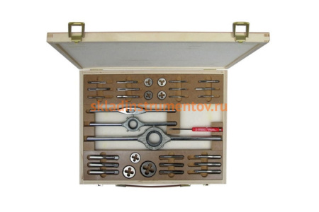 Резьбонарезной набор Bucovice Tools M1-D, М3-М12, в деревянном кейсе 310128