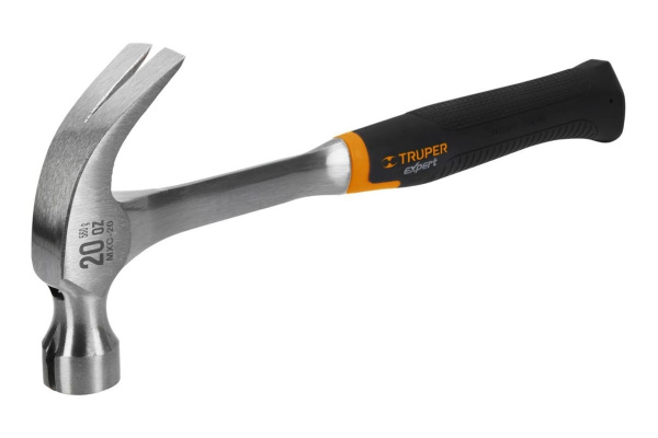Молоток-гвоздодер TRUPER MXR-16 17857 с полированным бойком, металлическая ручка