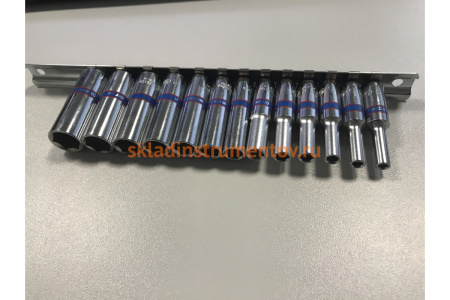 Набор глубоких торцевых головок 1/4", шестигранные, 4-14 мм, 13 предметов KING TONY 2311MR