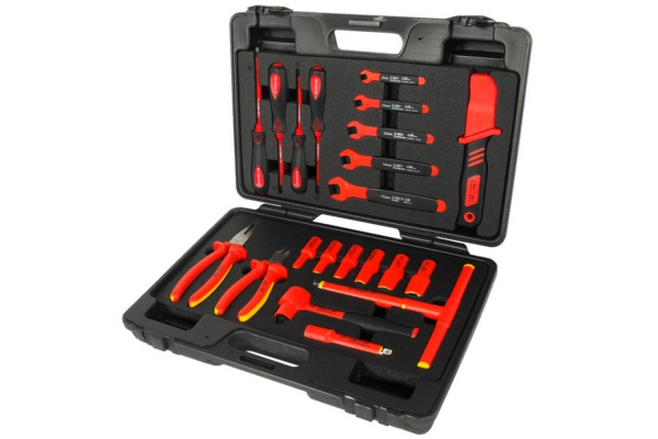 Набор инструментов для электроустановок 3/8" 10-24 мм с изоляцией 1000V (22 предмета, кейс) JTC I008