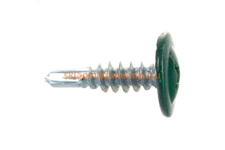 Саморезы с прессшайбой и сверлом по листовому металлу до 2мм Зубр RAL-6005 PH2 4,2х16мм 500шт 300211-42-016-6005