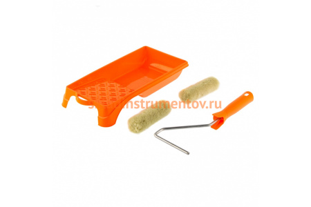 Малярный набор для фасадных работ СИБРТЕХ кювета 150 мм х 290 мм и мини-валик 110 мм/ 80457