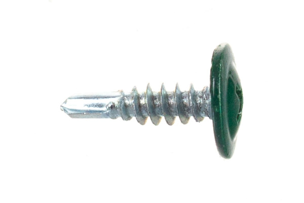 Саморезы с прессшайбой и сверлом по листовому металлу до 2мм Зубр RAL-6005 PH2 4,2х16мм 500шт 300211-42-016-6005