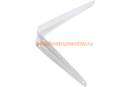 Угловой кронштейн с ребром СИБРТЕХ 125х150 мм белый 93951