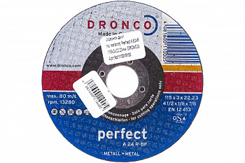 Диск отрезной по металлу Perfect A24R (115x3x22.23 мм) DRONCO 1110015100