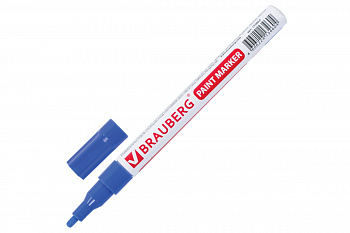Лаковый маркер-краска 1-2 мм, синий, нитро-основа, алюминиевый корпус BRAUBERG 150864