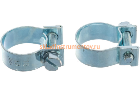 Металлические хомуты СИБРТЕХ, MINI 16-18мм, ширина 9мм, винтовой, W1, 2шт 47506