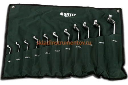 Набор накидных ключей глубокого смещения 11шт Sata 08023