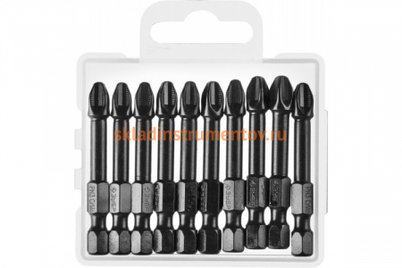 Биты ПРОФИ Зубр, тип хвостовика E 1/4", PH3, 50 мм, 10 шт. 26021-3-50-S10