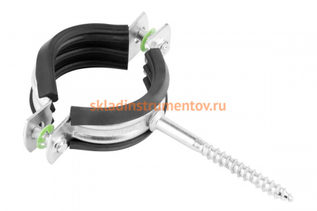 Трубный оцинкованный хомут Зубр с шурупом, 1 1/2" 37854-48-53-1