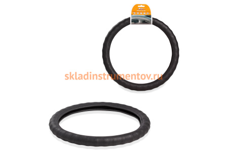 Ребристая оплетка на руль Airline перфорированная кожа, черная, 37-39 см М AWC-RS-13M