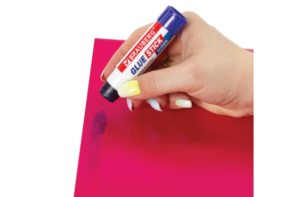 Клей-карандаш BRAUBERG SUPER 8 г, обесцвечивающийся после высыхания, Южная Корея 229544