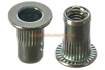 Заклепка резьбовая стальная цилиндрическая с насечкой (50 шт; М4; стандартный борт) MESSER 211104S-50