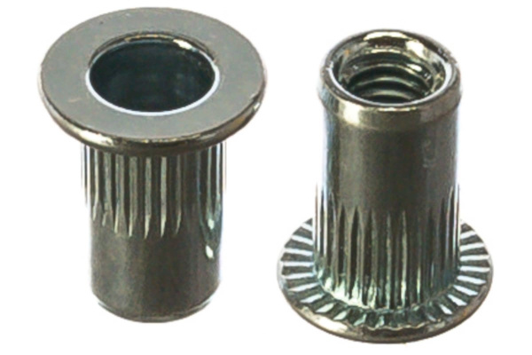 Заклепка резьбовая стальная цилиндрическая с насечкой (50 шт; М4; стандартный борт) MESSER 211104S-50