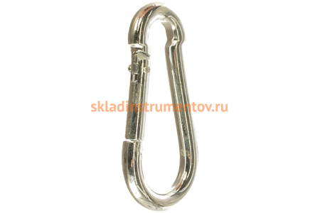 Карабин ЗУБР DIN 5299С, 5мм, 1 шт, оцинкованный, 304546-05