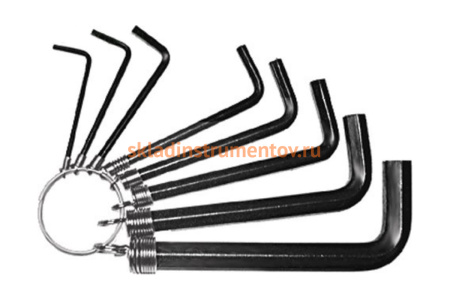 Ключи Hex набор на кольце 2-14 мм 10 шт. КУРС 64173