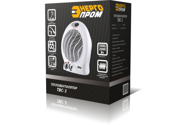 Тепловентилятор ЭНЕРГОПРОМ 220/240V, мощность 1000/2000Вт ТВС-3