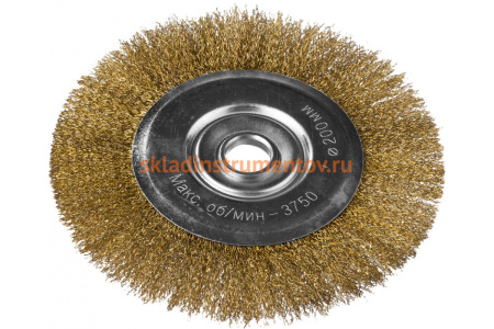Щетка дисковая (200х22.2 мм; витая стальная латунированная проволока 0.3 мм) для УШМ DEXX 35101-200
