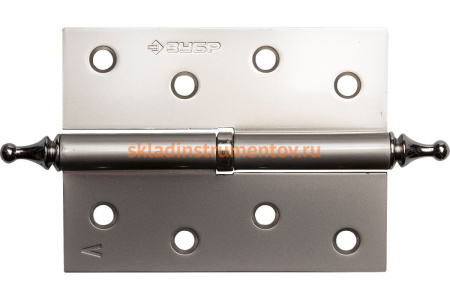 Дверная разъемная петля Зубр Эксперт 1 подшипник цвет матовая никель PN левая с крепежом 100x75x2.5 мм 2 шт. 37605-100-4L