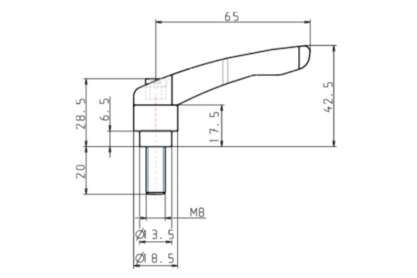 Зажимной рычаг KIPP K0122.2081X20