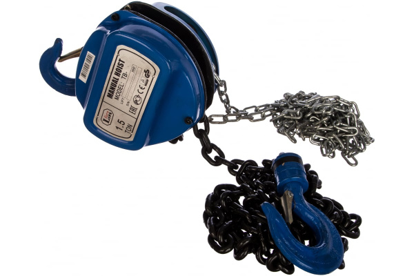 Ручная шестеренная стационарная таль EURO-LIFT ТВ 00001086 (1.5 т, 3 м)