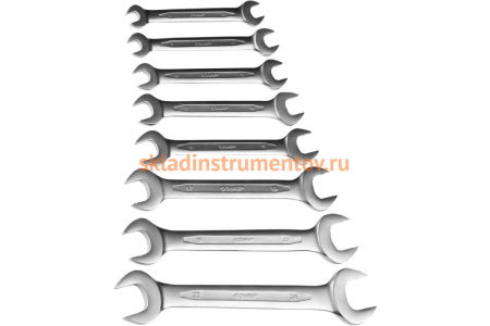 Набор рожковых гаечных ключей 8х24мм, 8шт Зубр ПРОФИ 27021-H8