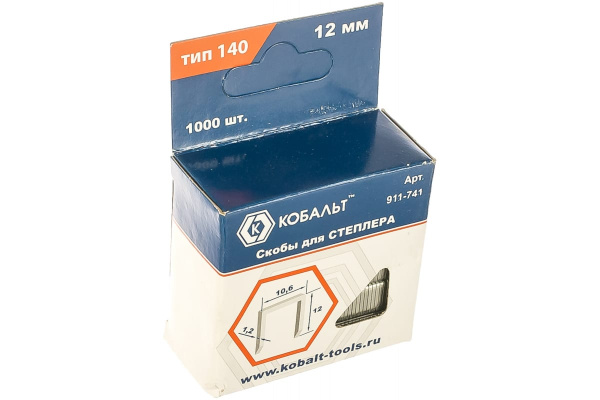 Скобы (1000 шт; 12 мм; Тип 140) для степлера КОБАЛЬТ 911-741