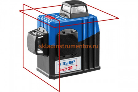 Линейный лазерный нивелир ЗУБР Крест-2D Профессионал 34907