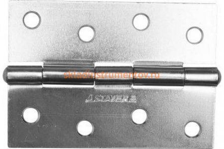 Дверная универсальная петля STAYER "MASTER" цвет белый цинк, 100мм 37611-100-1