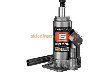 Гидравлический бутылочный домкрат MIRAX 6т, 195-380 мм,  43260-6 43260-6