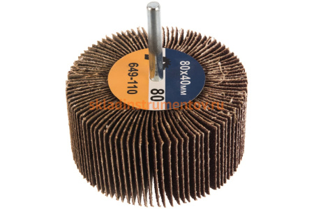 Круг лепестковый с оправкой (80х40 мм; P 80) ПРАКТИКА 649-110