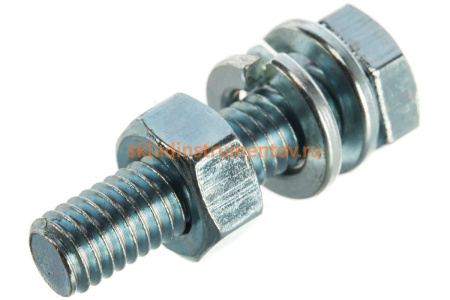 Болт с шестигранной головкой в комплекте с гайкой, шайбой, шайбой пружинной, ЗУБР, МАСТЕР, 303436-06-025