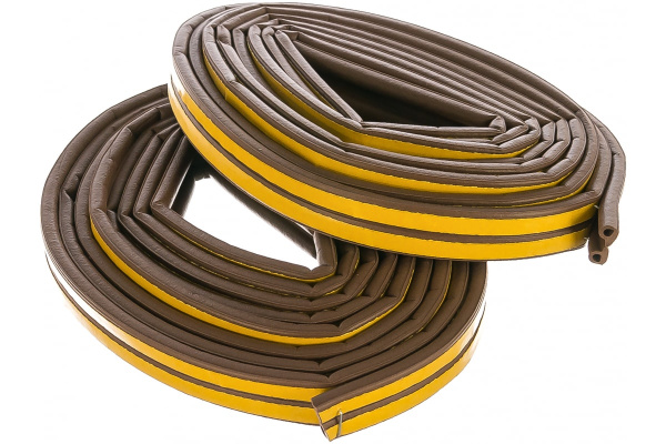 Уплотнитель СИБРТЕХ, 12 м, профиль P, коричневый, 93946